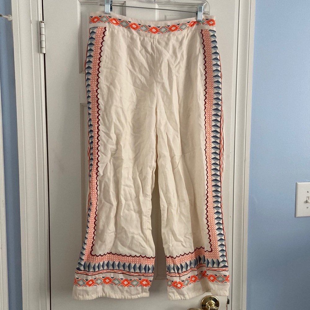 Anthropologie Embroidered Pants